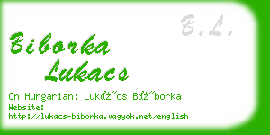 biborka lukacs business card